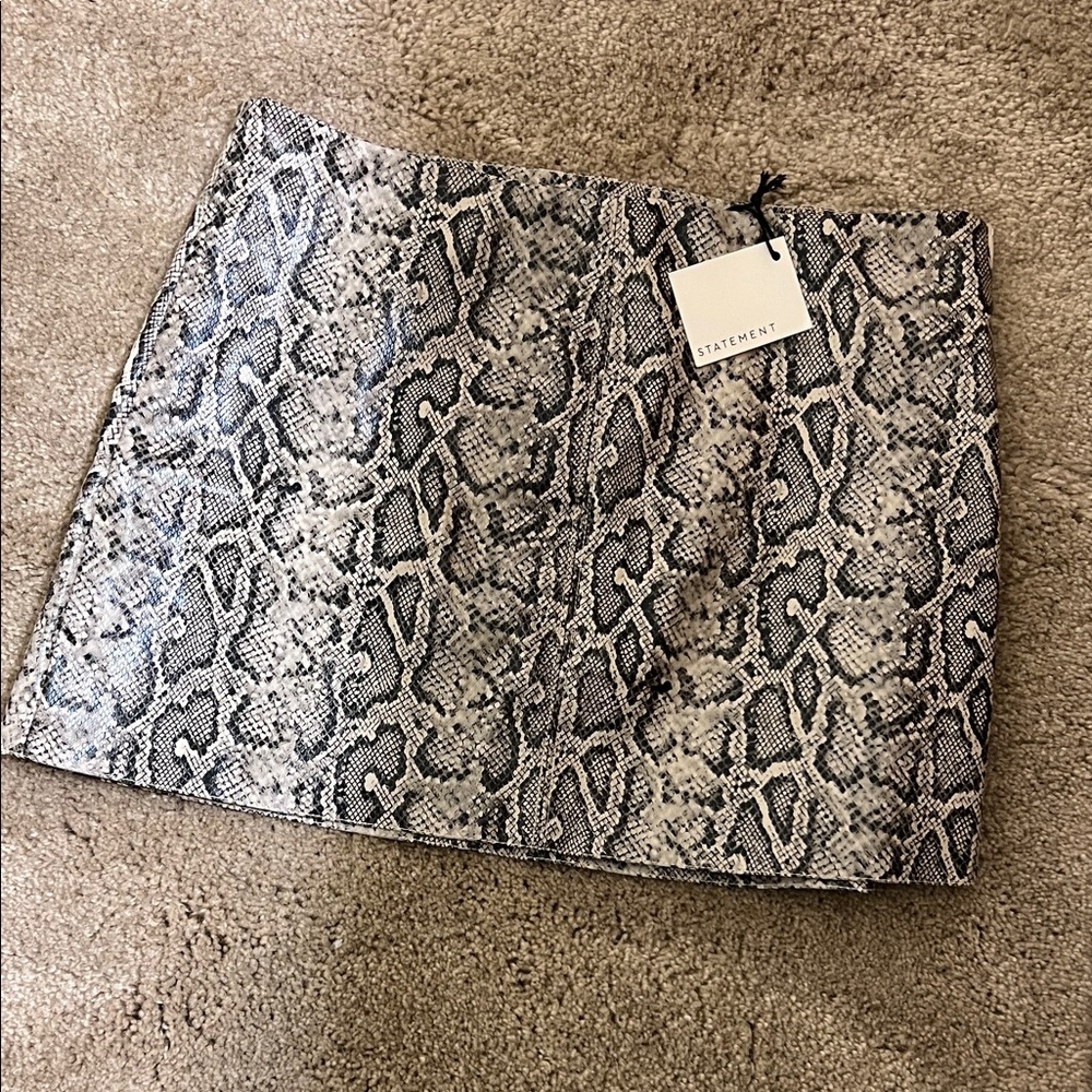 STATE Snake Print Mini Skirt - Black and Gray